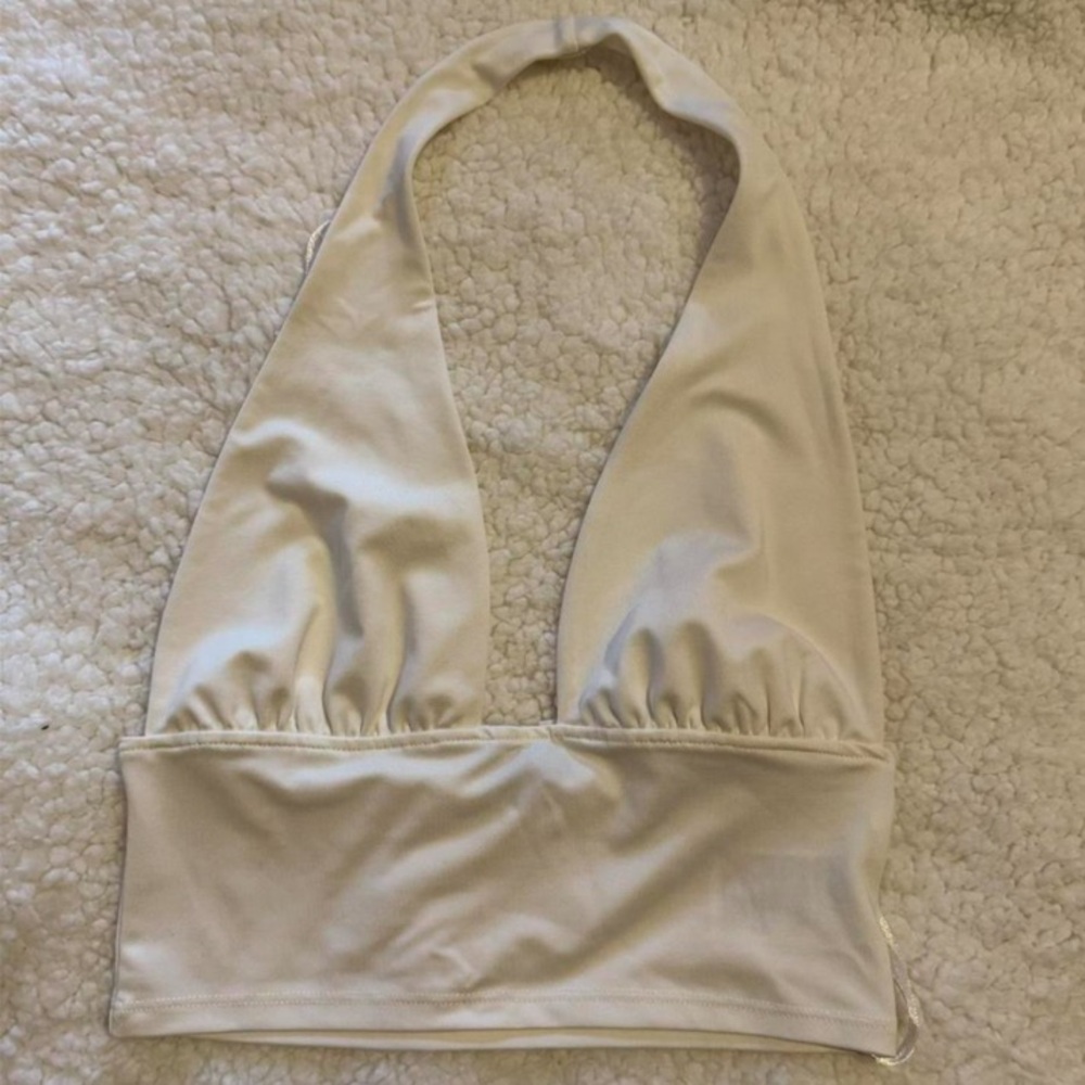 H&M white halter top